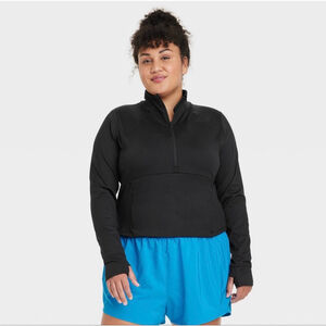 🖤 Women’s 1/2 Zip Performance Jacket – All In Motion – Black – 4X – NWT